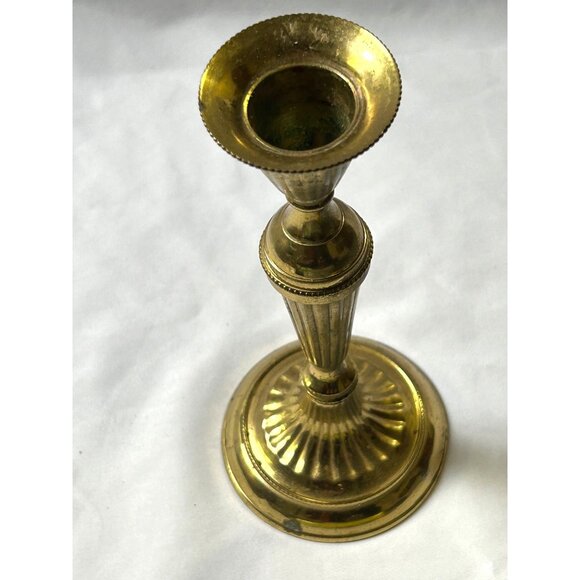 Hampton Brass Vintage Taper Candle Holder # 88381 8 Inch Tall Made In India - Picture 4 of 7